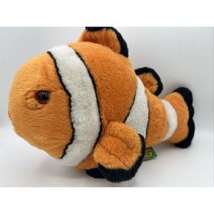Wild Republic CLOWN Fish Nemo Aquarium Fish Orange Black Soft Stuffed Animal PB￼